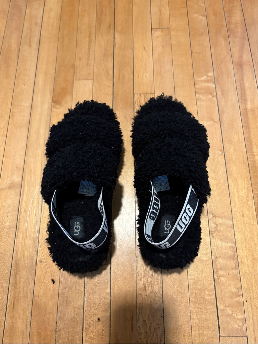 UGG Oh Fluffita Black Slides Size 7